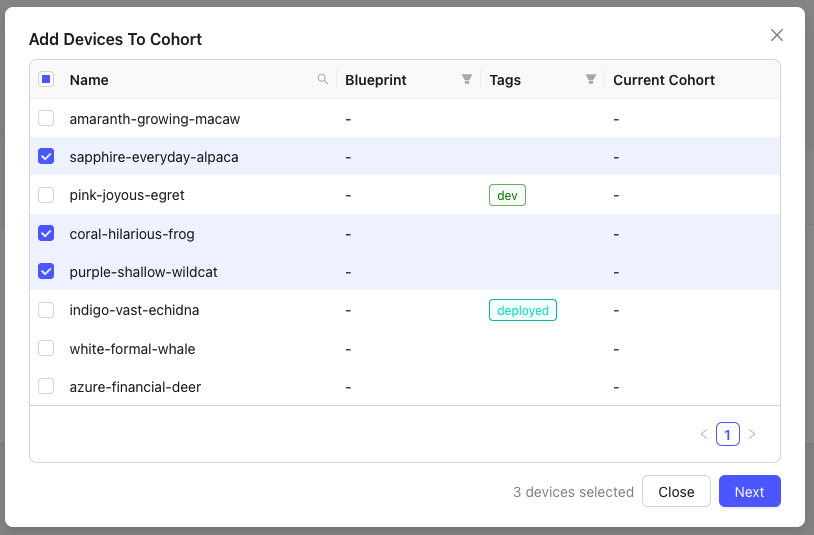 Assign device to a Cohort in the Golioth
Console