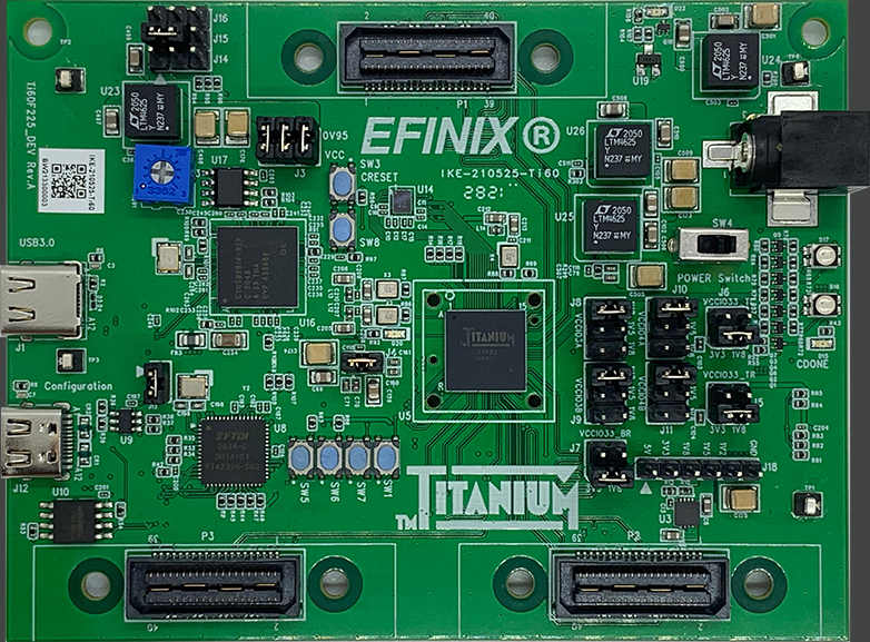 titanium_ti60_f225 FPGA development kit with Efinix Sapphire riscv SoC!